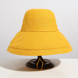 Women Bucket Hat Single-Sided Fisherman Sunshade Solid Color
