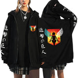 Anime Hoddies Anime Attack on Titan Zipper Sweater Leisure Sports Sweater Coat
