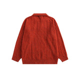 Men Sweater Men's Lapel Sweater Half-Open Collar Pullover