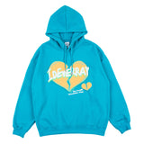 Man Fall Outfits Love Printed Hoodie Autumn and Winter Loose Pullover Sports Hoodie