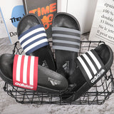 Men's Flip Flops Men Slides Comfort Slides Sandal Summer Stripes Outdoor Beach Fashion Slippers Men