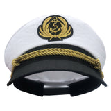 Captains Hat White Military Cap Embroidered Flat Top Sailor Men and Women
