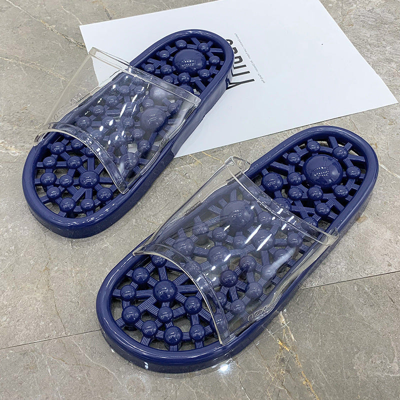 Under Desk Foot Rest Massager Acupressure Massage Mat Slippers Sandals Shoes Women's Summer Household Indoor Non-Slip Bathroom Slippers Men