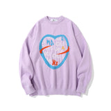 Men Sweater Heart-Shaped Letter Embroidered Sweater Men's Knitwear Long-Sleeved Top