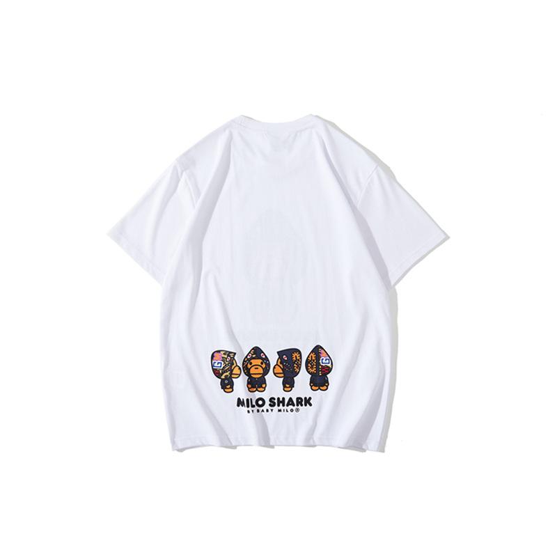 Bathing Ape T Shirt Summer Short Sleeves, Blue Shark Monkey T-shirt Printed Casual Short Sleeve Fashion