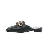 Finn Chain Pointed Toe Mule Summer Low Heel Pump Women's Chain Breathable Closed Toe Women's Shoes