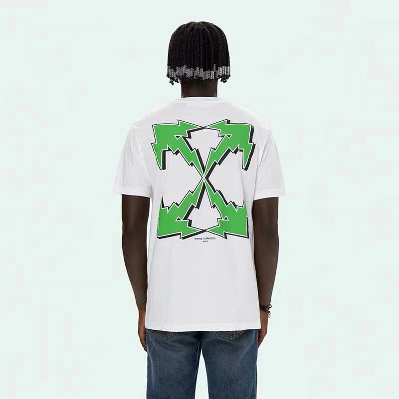 Off White T Shirt Arrow Men'S Short Sleeve Cotton Owt