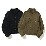 Cardigan Baseball Jacket Autumn and Winter French Terry Trucker Fleece Tooling Sweater Jacket