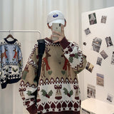 Men's Sweatshirt Autumn and Winter Men's Loose Multicolor round Neck Knitted
