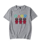 Squid Game Costume Printed Short Sleeve Pullover round Neck T-shirt