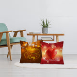 Valentine's Day Pillow Covers 4 Piece Random Styles Together, Love Heart Peach Skin Fabric Valentine's Day Pillow Cover Car Office Sofa Cushion
