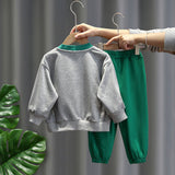 Toddler Boys Sweater Suit Spring and Autumn Season Red Gym Clothes