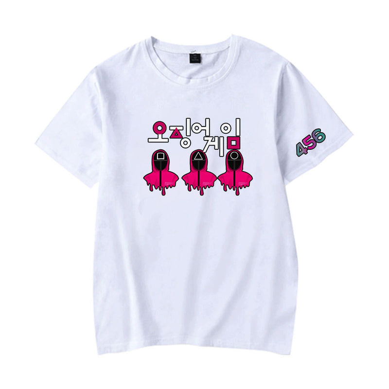 Squid Game Costume round Six Cartoon Guard Printed Short Sleeve T-shirt