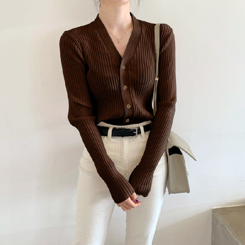 Gloria Vanderbilt Inner Wear Blouse V-neck Knitted Cardigan