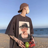 Men T-Shirts Loose round Neck Half Sleeve