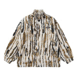 Cardigan Baseball Jacket Autumn and Winter Stand Collar Animal Pattern Lamb Wool Coat