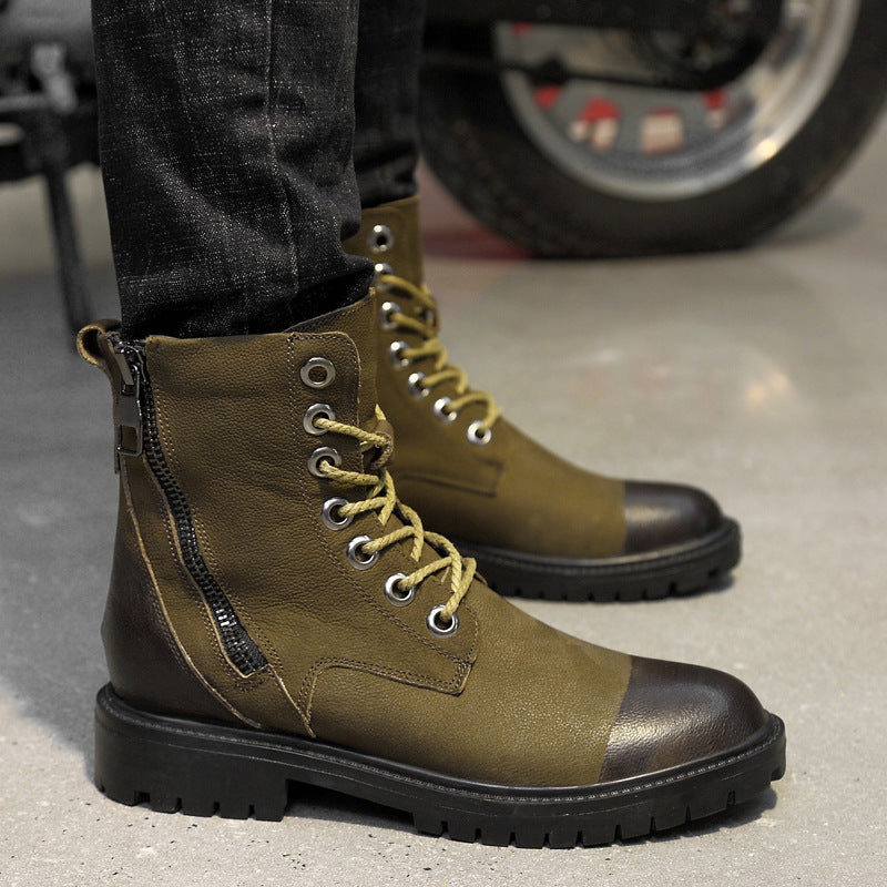 Men's Boots Work Boot Men Casual Hiking Boots Men's Mid-Top Retro High-Top Winter