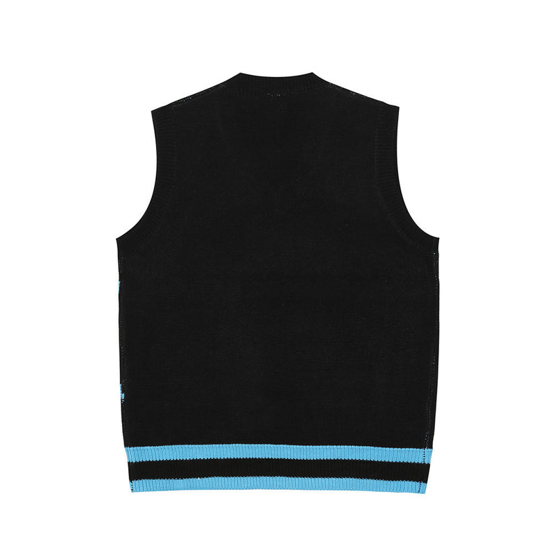 Men Sweater Idle Style Flower Embroidered Knitwear Vest Men's Street Wear