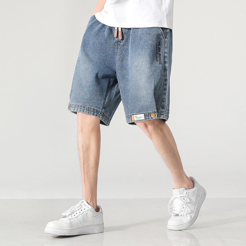 Men Denim Shorts Summer Men's Jeans Shorts Loose Casual