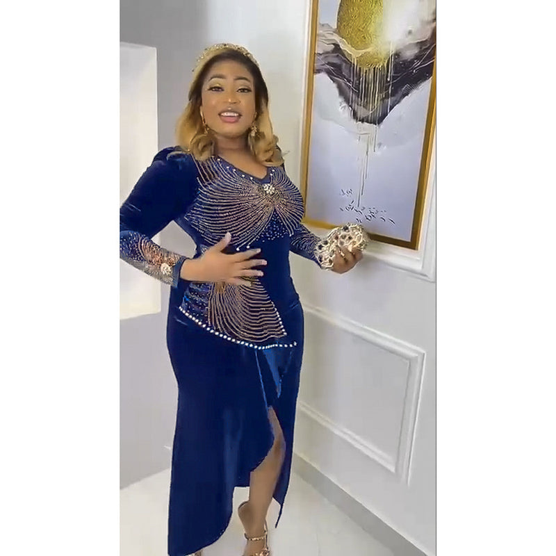 African Dashiki Dress plus Size Beaded Hot Slim Dress