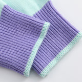 Men Sweater Contrast Color Jacquard Knitted Sweater Men's Loose round Neck Sweater
