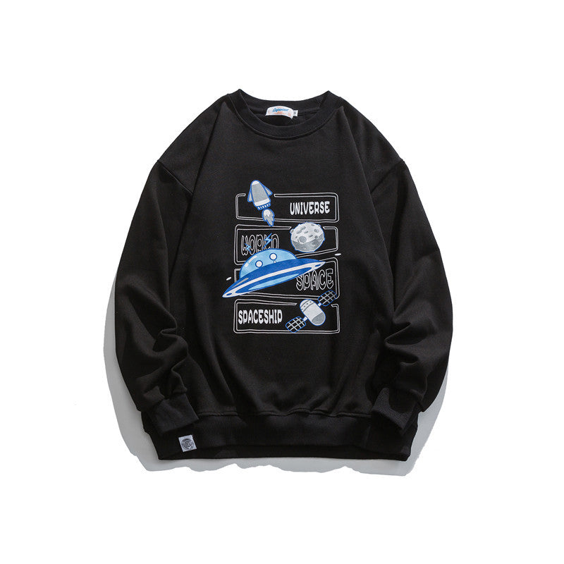 Crew Neck Sweatshirts for Men Men's Autumn Printed Casual round Neck Sweater Loose Top