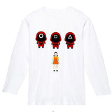 Squid Game Costume One Two Three Wooden Man Printed Men's and Women's Long Sleeves T-shirt