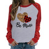 Valentine's Day T Shirt Long Sleeve Women Crew Neck Cotton Long Sleeve Women