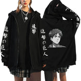Anime Hoddies Anime Attack on Titan Zipper Sweater Leisure Sports Sweater Coat