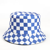 Bucket Hat Fishing Cap Cotton Print Fisherman Hat Plaid Printed Pattern Fashion Sun Hat for Men and Women