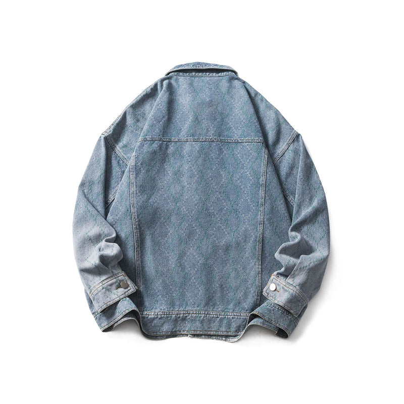 Men Denim Jackets Spring and Autumn Stitching Denim Jacket Men Baggy Coat