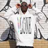 Vlone Hoodie Big V White Loose Hoodie Men'S And Women'S Pullover Sweater