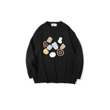 Men Sweater Towel Embroidery Letter Printed Knitted Sweater Men's Pullover Sweater