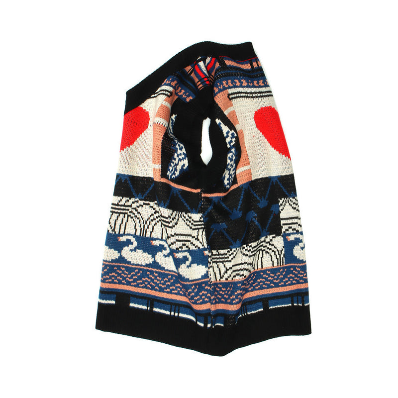 Men Sweater Vintage Love Jacquard V-neck Sweater Waistcoat Men's Vest