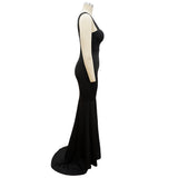 Kendall Jenner Wedding Guest Dress Bandeau Sling Long Dress Slit Sheath Skirt