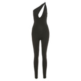 Women's Summer High Waist Tight Sleeveless Casual Sports Jumpsuit