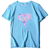 Valentine's Day T Shirt Short Sleeve Heart Printing Casual Summer Top