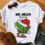 Men and Women Grinch Shirt Christmas Grinch Festival Pattern T-shirt