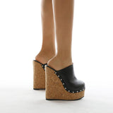 Platform Heels for Women Spring/Summer Thick Bottom Lazy Heightened Platform Shoes