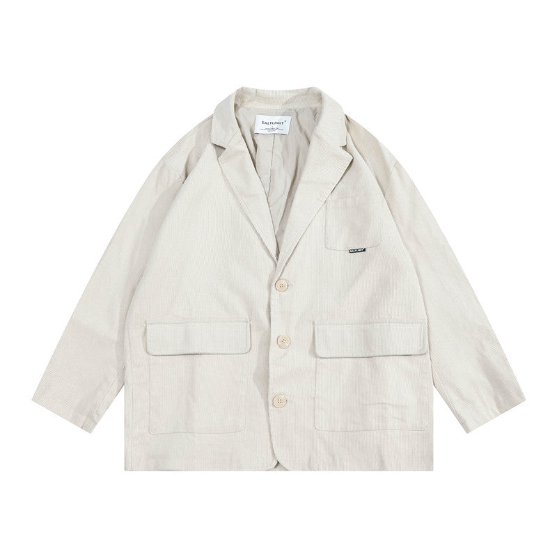 Man Fall Fall Vintage Corduroy Suit Jacket Loose-Fitting Casual Suit Jacket