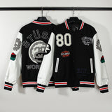 Cardigan Baseball Jacket 80 Digital Embroidery Thickening Baseball Uniform Cardigan Jacket