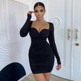 Music Festivals Rave Outfits Dress Fall Women's Clothing Fashion Long Sleeve Sexy Dress