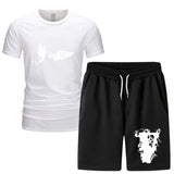 Vlone T Shirts & Shorts 2 Piece Set Men'S Summer Sports Fitness Casual Shorts Suit