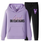 Vlone Hoodie & Pants 2 Piece Set Casual Loose Hoodie Sweatshirt