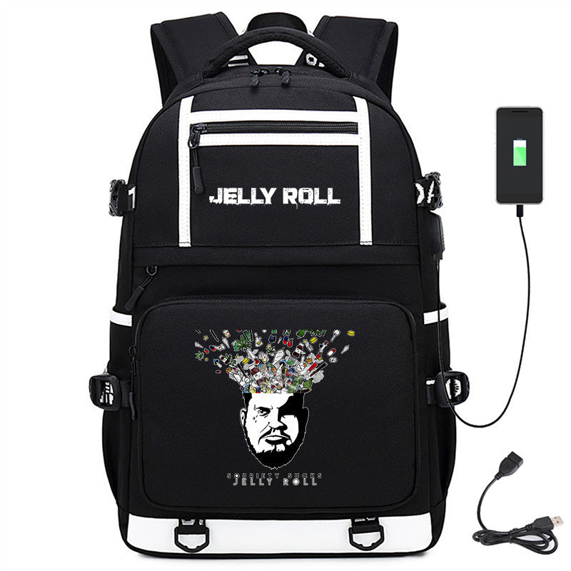 Jelly Roll Bag Jerry Roll Rapper Multi-Function Backpack