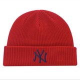 Yankee and Dogers Winter Hat Woolen Cap Women's Autumn and Winter Warm Hat Yellow Knitted Hat