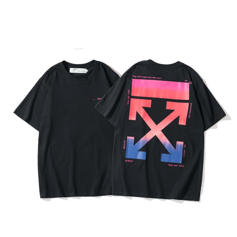 Off White T Shirt Short Sleeve Gradient Arrow Print Owt