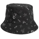 Bucket Hat Fishing Cap Cotton Print Fisherman Hat Vintage Printing Men and Women Outdoor