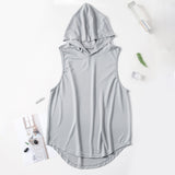 Moisture Wicking Tank Top Loose Waistcoat Hooded Fitness