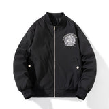 Varsity Jacket Embroidery Flight Suit Stand-Up Collar Thin